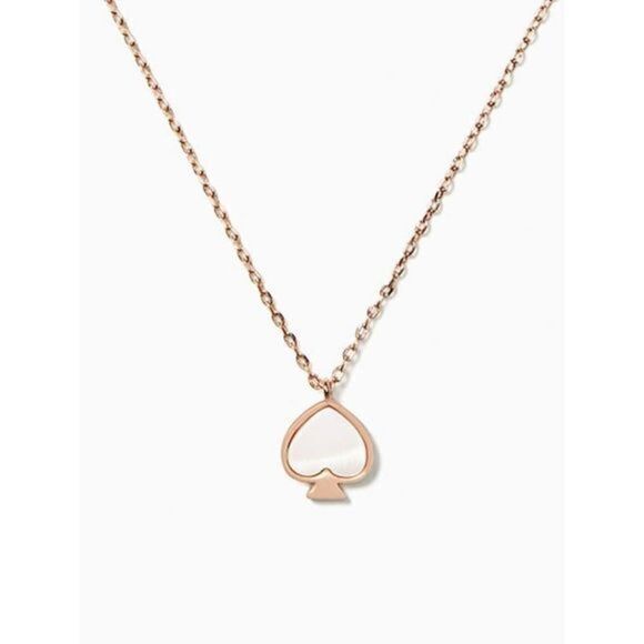 KATE SPADE NWT Iconic Logo Pendant Gold Rose Tone Necklace - Picture 1 of 6